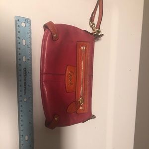 Hot pink and orange Coach wristlet